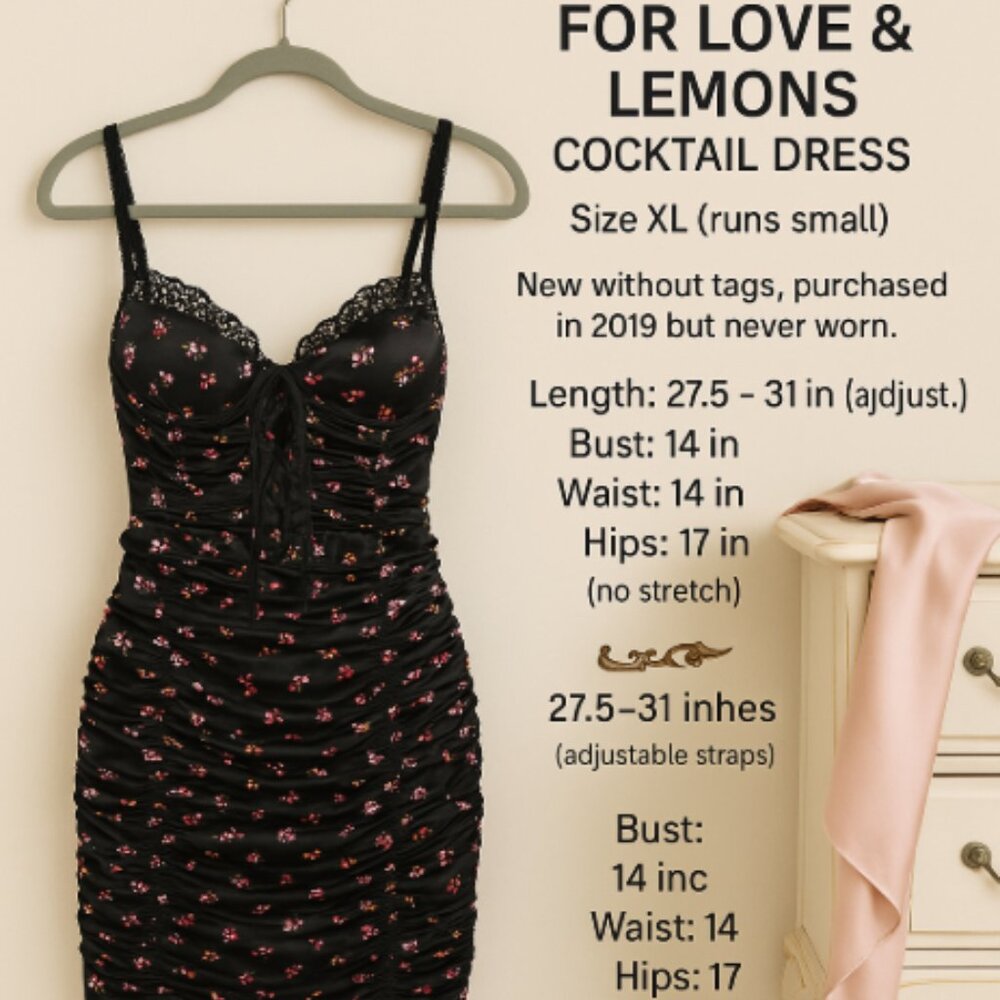 For Love & Lemons Floral Corset Mini Dress (Runs Small) - XL
